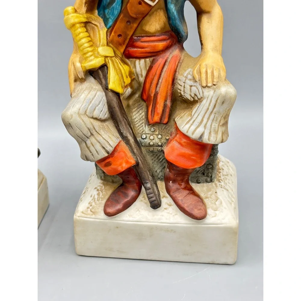 Vintage‎ McCormick Rum Pirate Decanter Set Ceramic Figurines West Indies EMPTY